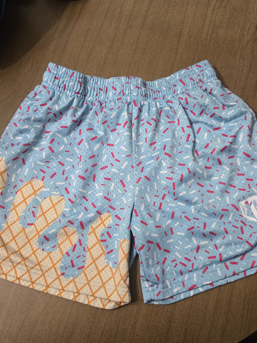 Kids Light Blue Ice Cream Sprinkles Athletic Shorts